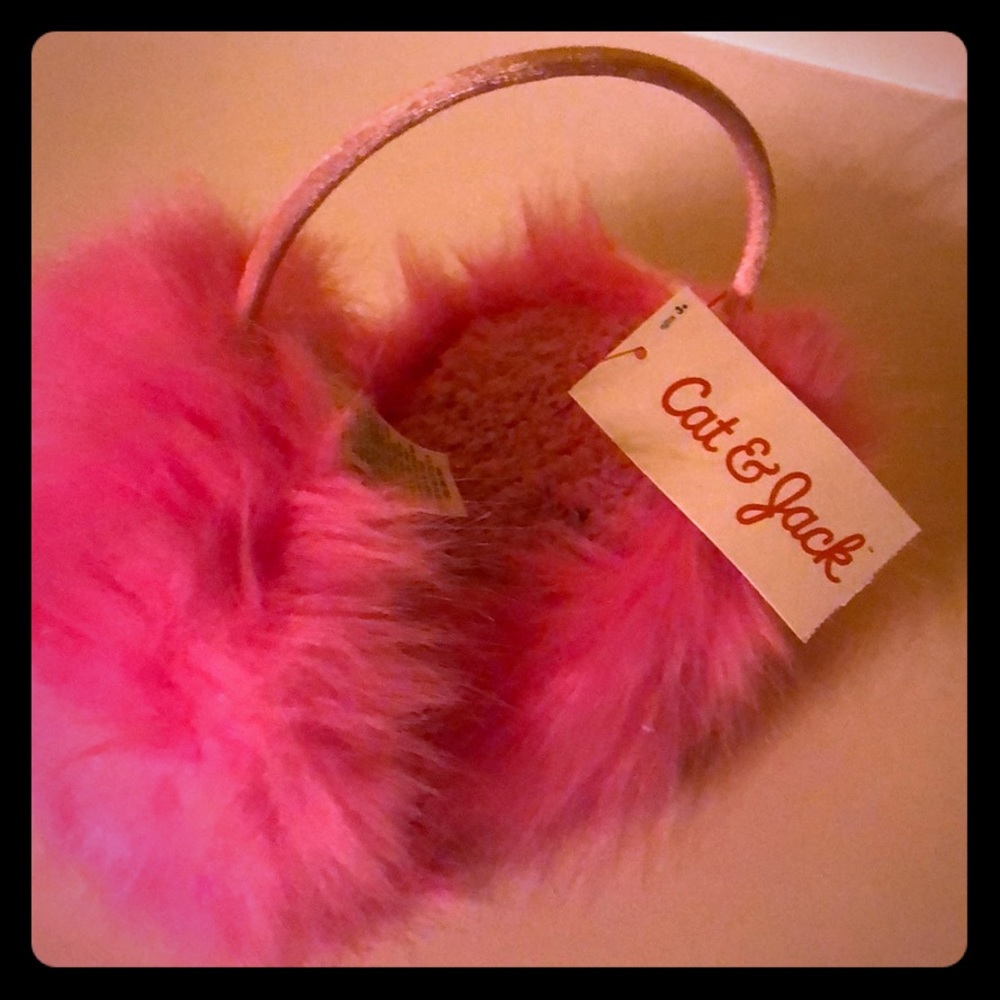 Pink Fluffy Ear Muffs + 3 and up